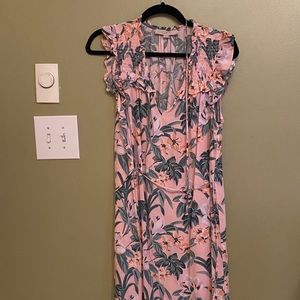 Loft floral tie dress gently used, medium